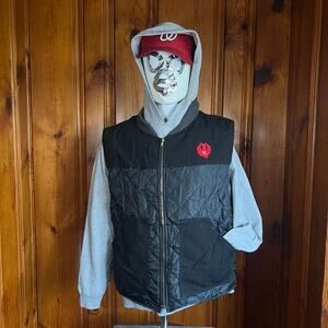 Ruger XL Black Quilted Work Vest Made in USA Red Logo Zip Front